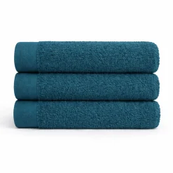 Bomulds håndklæde - 100% bomuld - 50x100 cm - Valmue - Mørkeblå