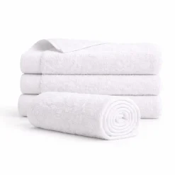 Bomulds håndklæde - 100% bomuld - 50x100 cm - Valmue - Hvid
