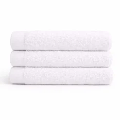 Bomulds håndklæde - 100% bomuld - 50x100 cm - Valmue - Hvid