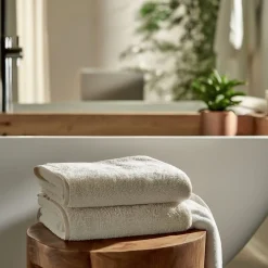 Bomulds håndklæder - 100% bomuld - Badehåndklæder 70x140 cm - 2-pak - Natur