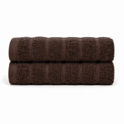 Bomulds håndklæder - 100% kæmmet bomuld - Gæstehåndklæder 30x50 cm - 2-pak - Brun