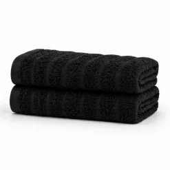 Bomulds håndklæder - 100% kæmmet bomuld - Badehåndklæder 70x140 cm - 2-pak - Sort