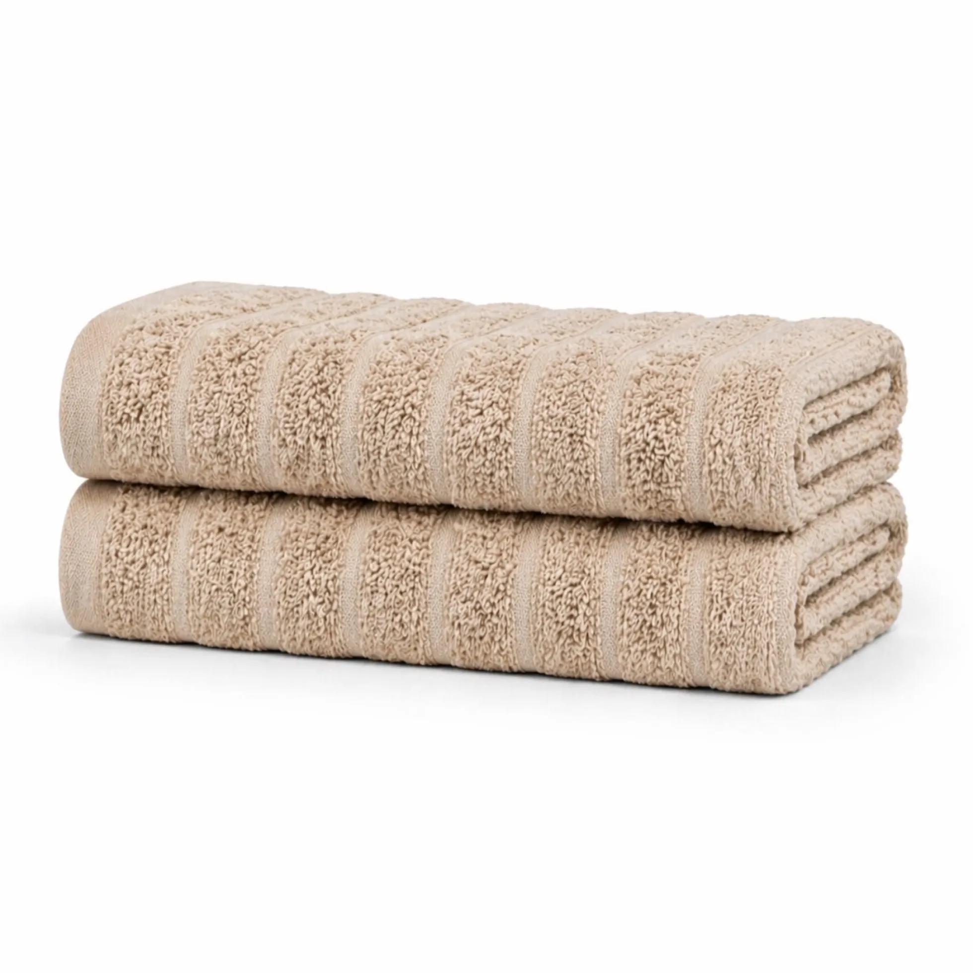 Bomulds håndklæder - 100% kæmmet bomuld - Badehåndklæder 70x140 cm - 2-pak - Sand