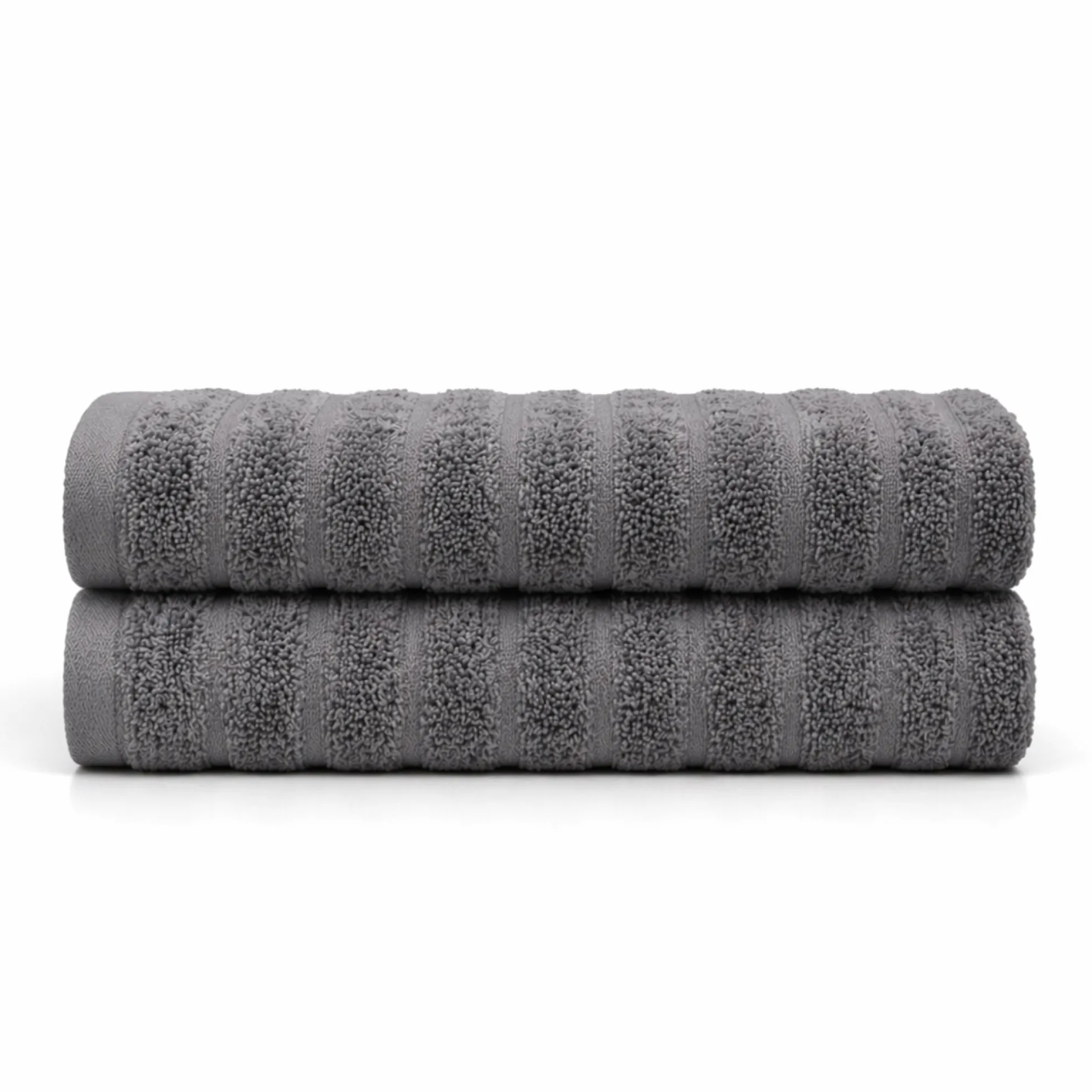 Bomulds håndklæder - 100% kæmmet bomuld - Badehåndklæder 70x140 cm - 2-pak - Mørkegrå