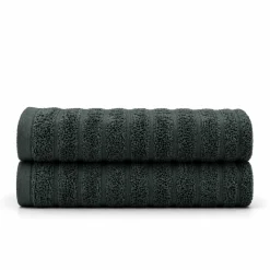 Bomulds håndklæder - 100% kæmmet bomuld - Badehåndklæder 70x140 cm - 2-pak - Mørkegrøn