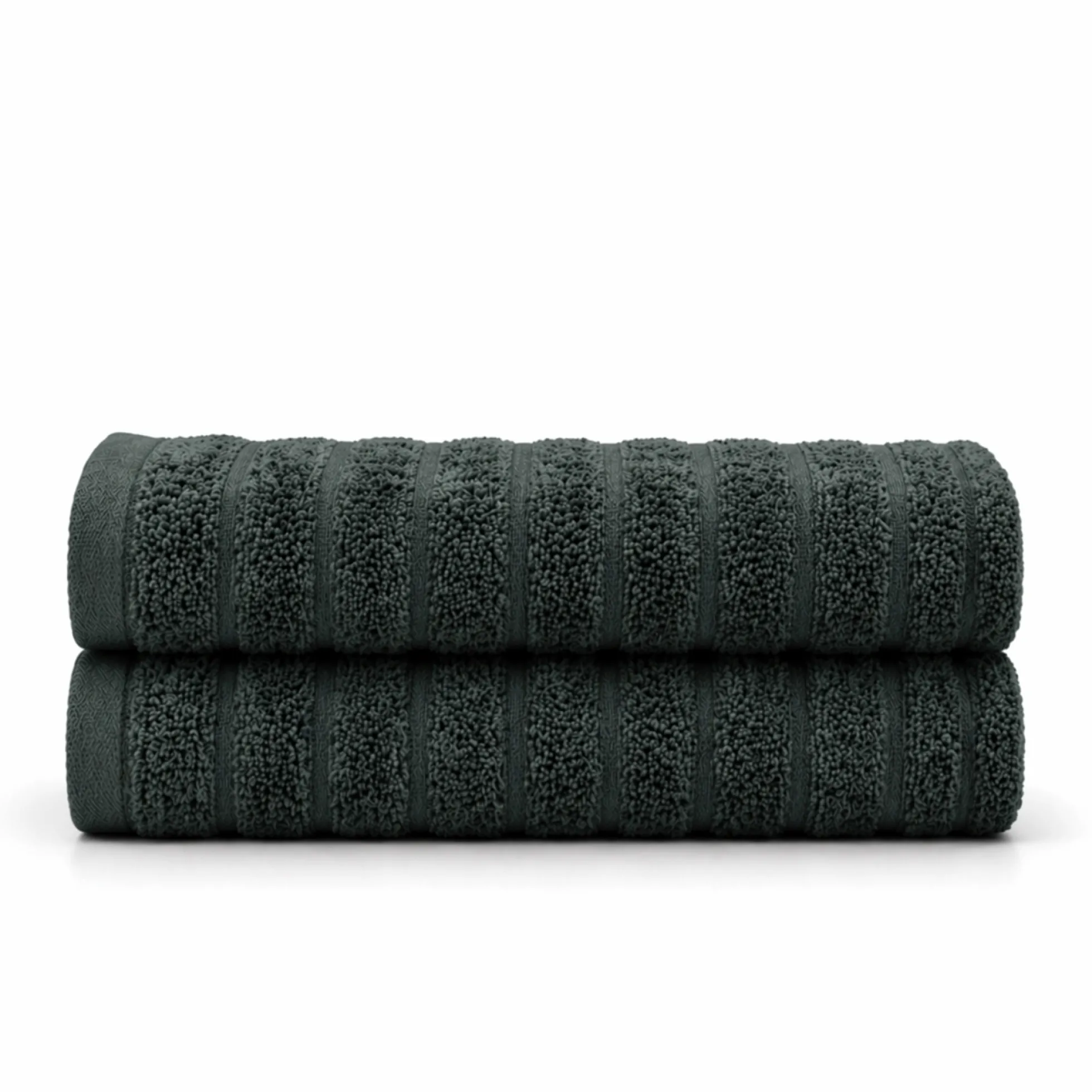 Bomulds håndklæder - 100% kæmmet bomuld - Badehåndklæder 70x140 cm - 2-pak - Mørkegrøn