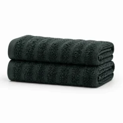 Bomulds håndklæder - 100% kæmmet bomuld - Badehåndklæder 70x140 cm - 2-pak - Mørkegrøn