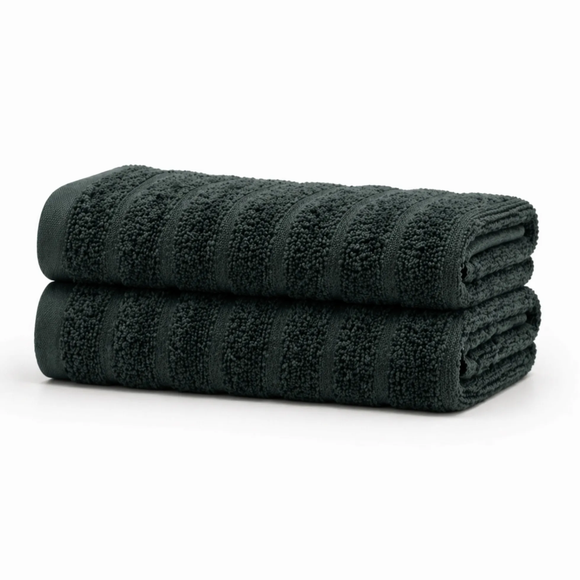 Bomulds håndklæder - 100% kæmmet bomuld - Badehåndklæder 70x140 cm - 2-pak - Mørkegrøn