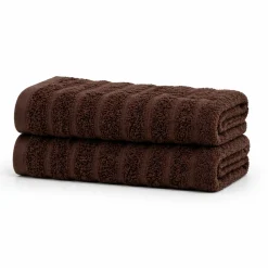 Bomulds håndklæder - 100% kæmmet bomuld - Badehåndklæder 70x140 cm - 2-pak - Brun