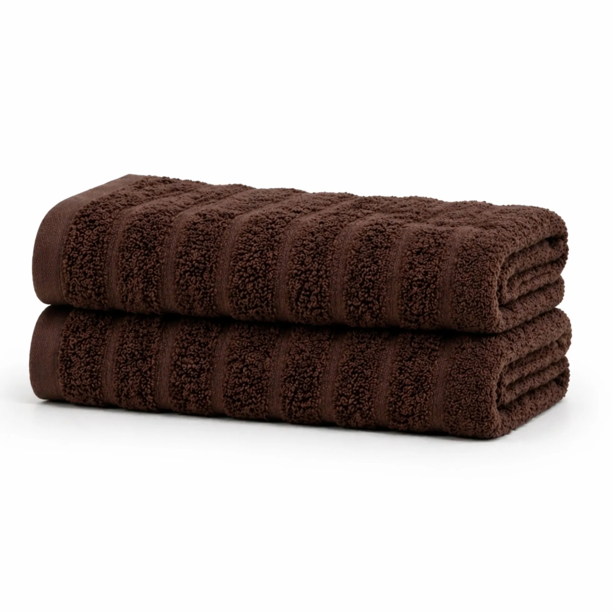 Bomulds håndklæder - 100% kæmmet bomuld - Badehåndklæder 70x140 cm - 2-pak - Brun