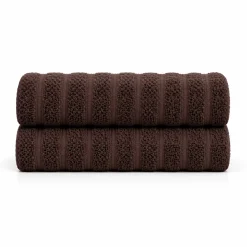 Bomulds håndklæder - 100% kæmmet bomuld - Badehåndklæder 70x140 cm - 2-pak - Brun