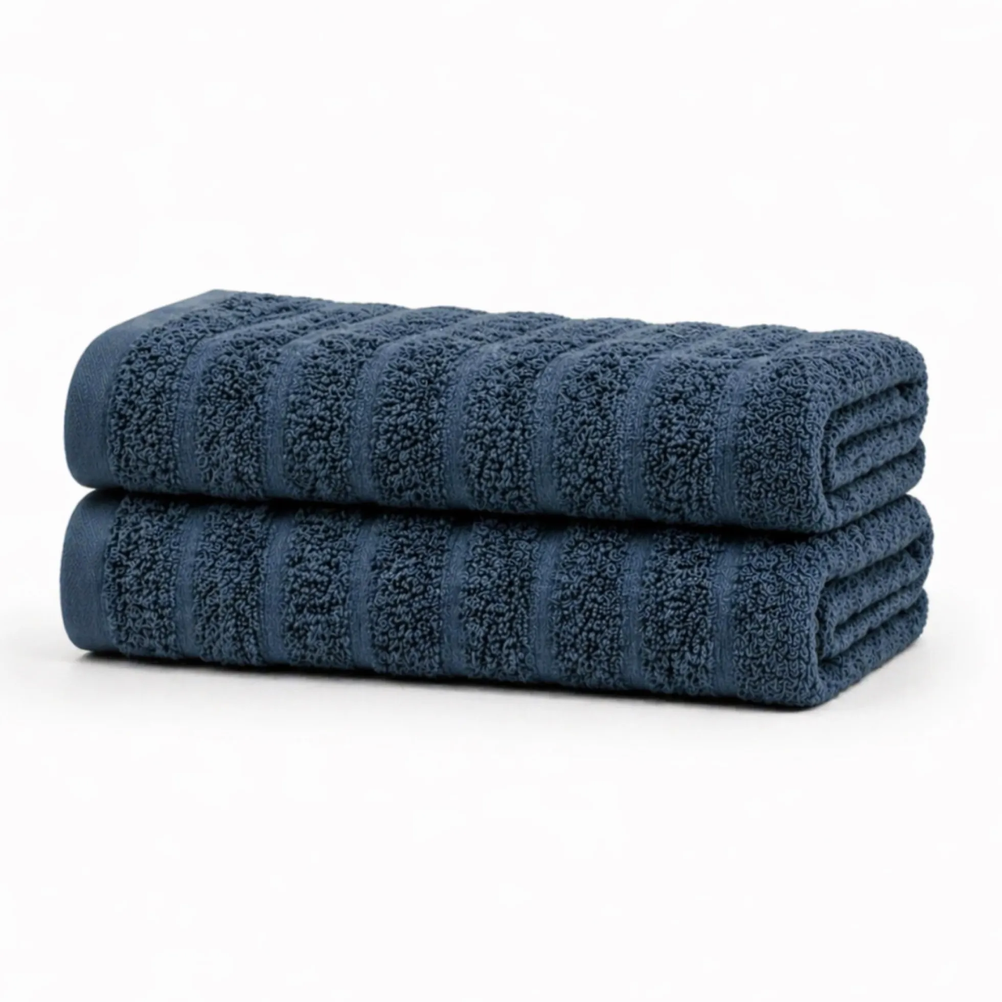 Bomulds håndklæder - 100% kæmmet bomuld - Badehåndklæder 70x140 cm - 2-pak - Blå