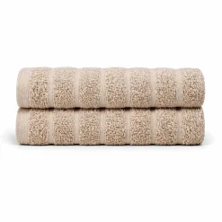 Bomulds håndklæder - 100% kæmmet bomuld - 50x100 cm - 2-pak - Sand