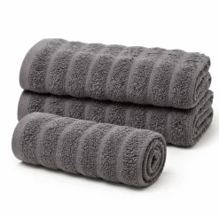 Bomulds håndklæder - 100% kæmmet bomuld - 50x100 cm - 2-pak - Mørkegrå