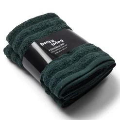 Bomulds håndklæder - 100% kæmmet bomuld - 50x100 cm - 2-pak - Mørkegrøn