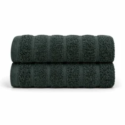 Bomulds håndklæder - 100% kæmmet bomuld - 50x100 cm - 2-pak - Mørkegrøn