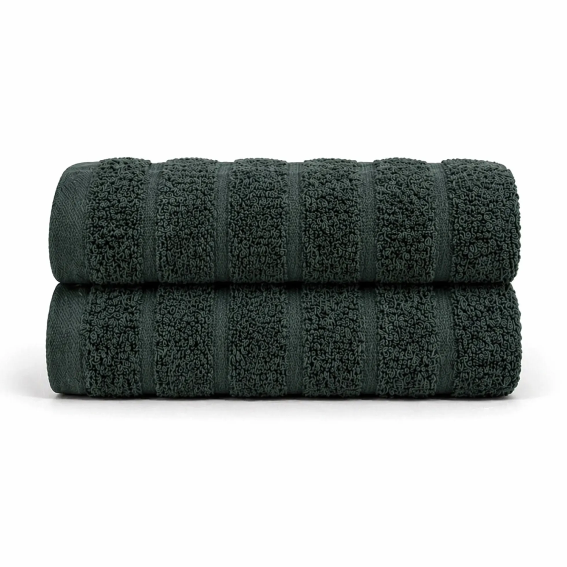 Bomulds håndklæder - 100% kæmmet bomuld - 50x100 cm - 2-pak - Mørkegrøn