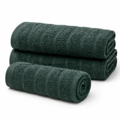 Bomulds håndklæder - 100% kæmmet bomuld - 50x100 cm - 2-pak - Mørkegrøn