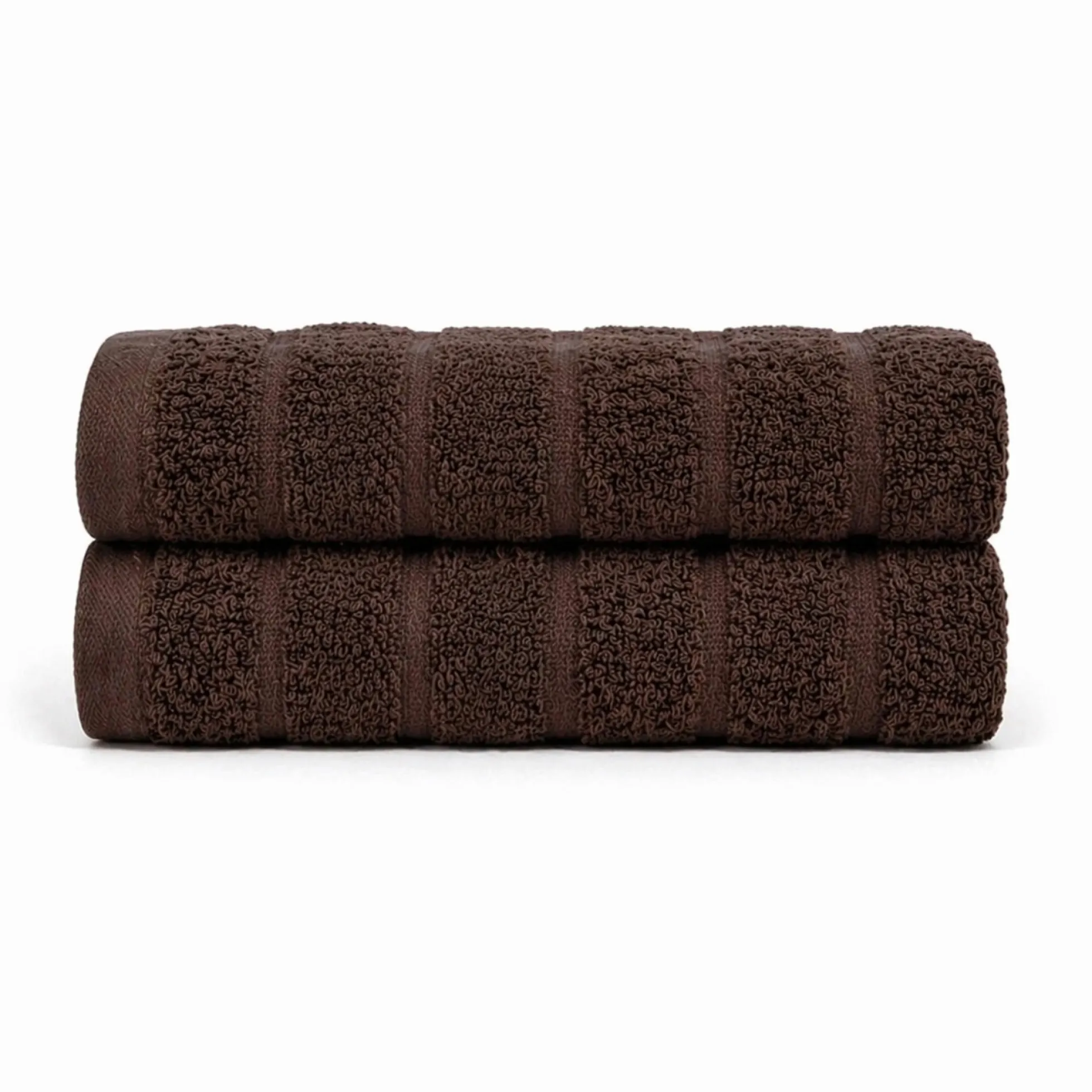 Bomulds håndklæder - 100% kæmmet bomuld - 50x100 cm - 2-pak - Brun