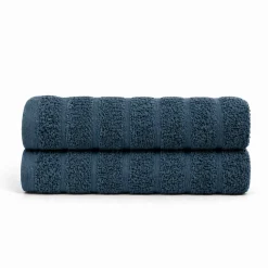 Bomulds håndklæder - 100% kæmmet bomuld - 50x100 cm - 2-pak - Blå