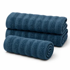 Bomulds håndklæder - 100% kæmmet bomuld - 50x100 cm - 2-pak - Blå