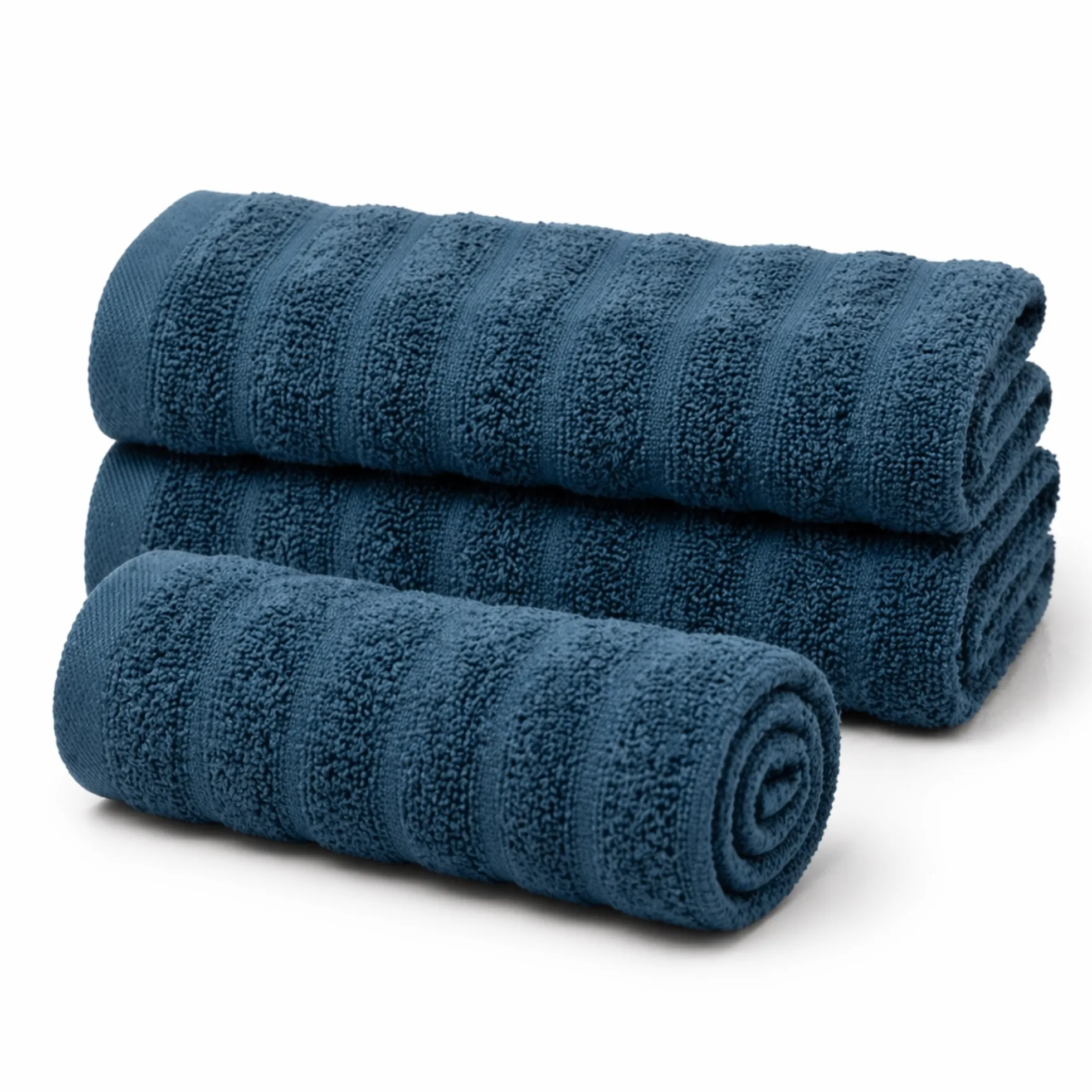 Bomulds håndklæder - 100% kæmmet bomuld - 50x100 cm - 2-pak - Blå