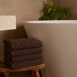 Bomulds håndklæder - 100% kæmmet bomuld - 12-pak - Brun