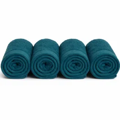 Bomulds vaskeklude - 100% bomuld - Vaskeklude 30x30 cm - 4-pak - Valmue - Mørkeblå