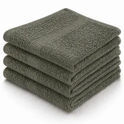 Bomulds vaskeklude - 100% bomuld - Vaskeklude 30x30 cm - 4-pak - Magnolia - Støvet grøn