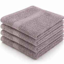 Bomulds vaskeklude - 100% bomuld - Vaskeklude 30x30 cm - 4-pak - Magnolia - Lavendel