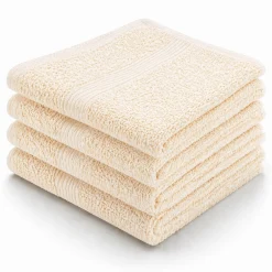 Bomulds vaskeklude - 100% bomuld - Vaskeklude 30x30 cm - 4-pak - Magnolia - Creme