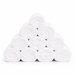 Bomulds vaskeklude - 100% bomuld - 30x30 cm - 10-pak - Hvid