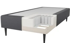 Boxmadras 80x200 cm - Favorit - Enkeltseng Inkl. topmadras og ben - Ekstra komfort