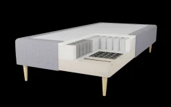 Boxmadras 140x200 cm - Prestige - 2 komfort lag - Inkl. topmadras og ben - Ekstra god støtte