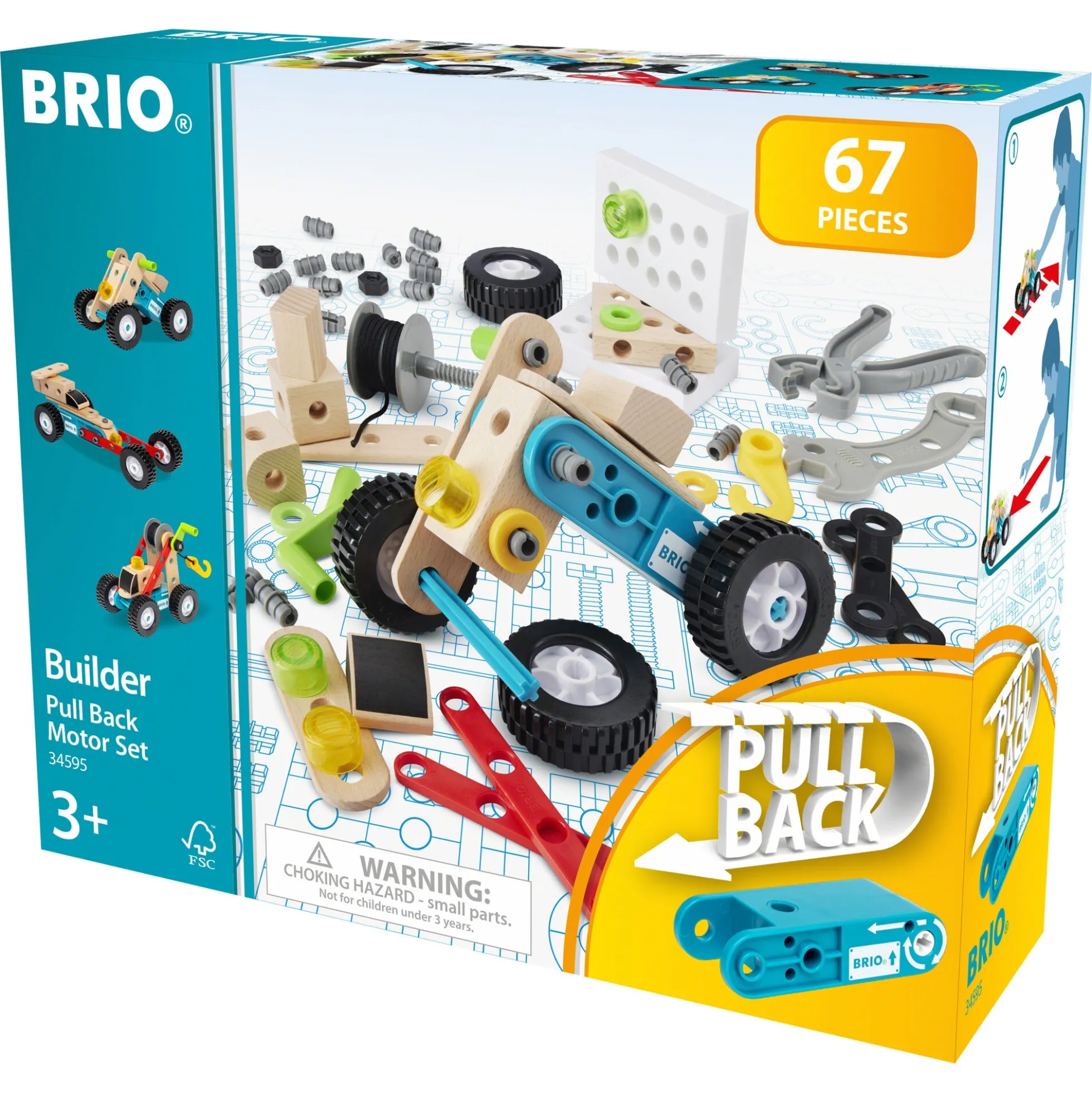 BRIO Builder pull back-motorsæt - 34595