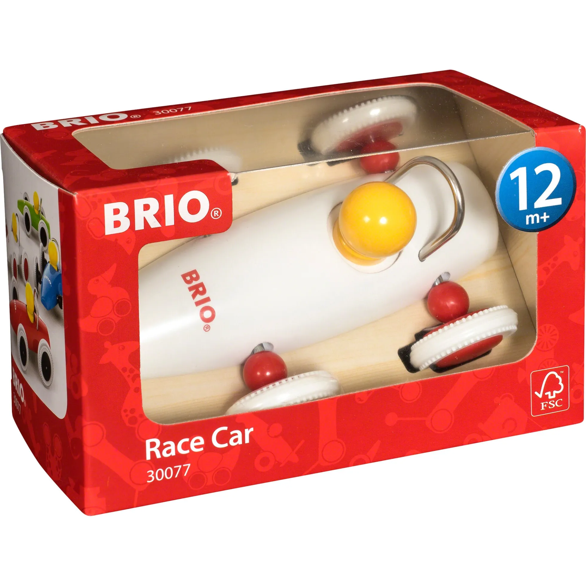 BRIO hvid racerbil - BRIO-klassiker i træ - 30077