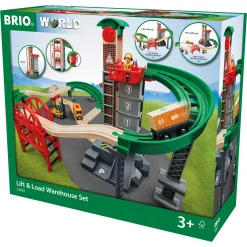 BRIO Løft & læs med lagerbygning - BRIO-togbane sæt- 33887