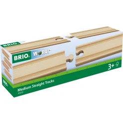 BRIO Lige skinner, medium - BRIO-togbane sæt- 33335