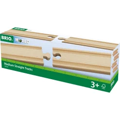 BRIO Lige skinner, medium - BRIO-togbane sæt- 33335