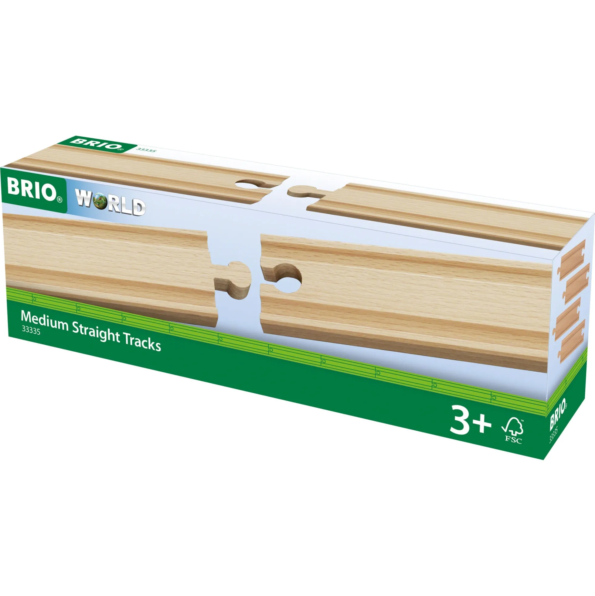BRIO Lige skinner, medium - BRIO-togbane sæt- 33335