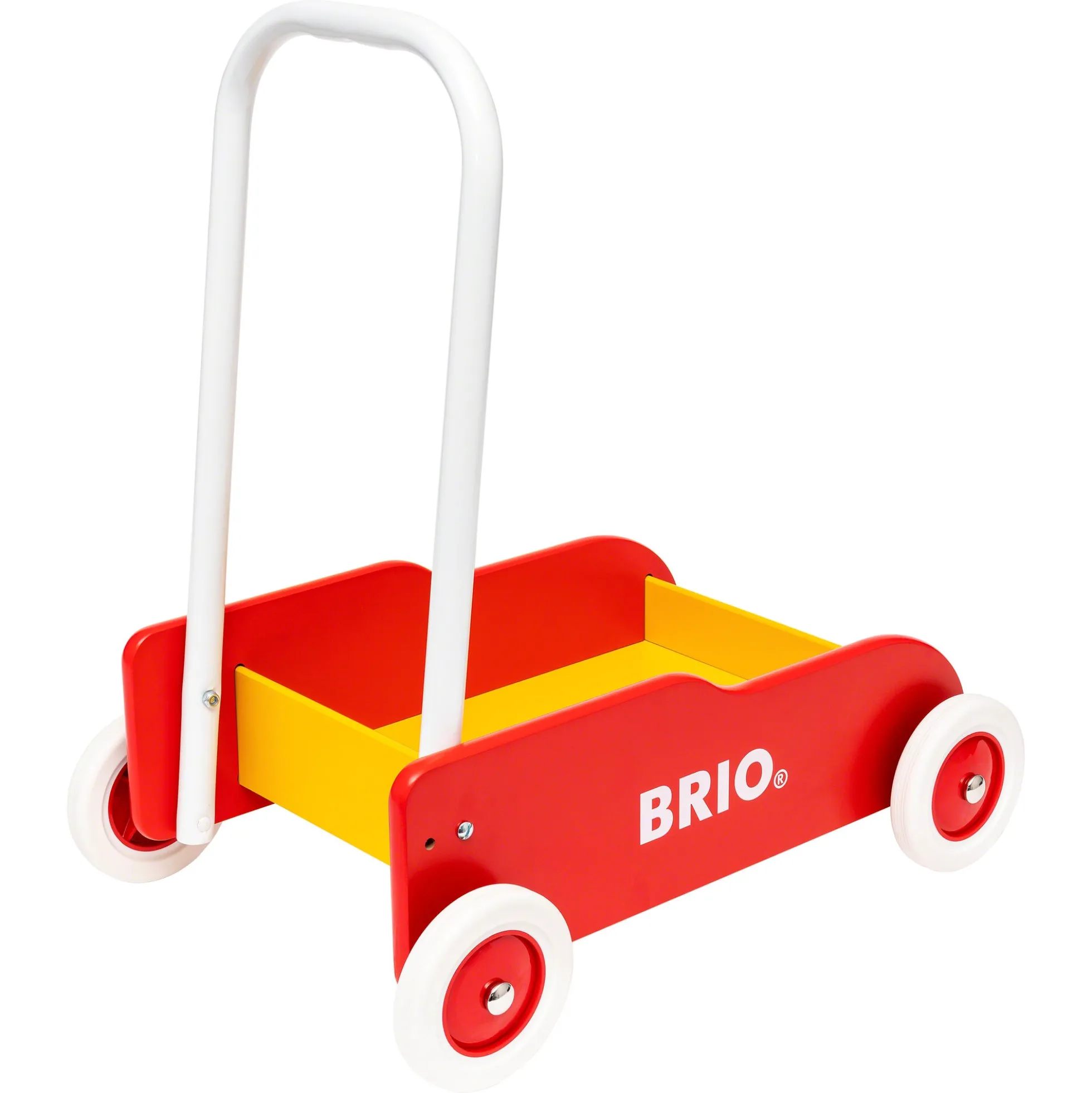 BRIO Lære-gå-vogn - rød/gul - BRIO-klassiker i træ - 31350