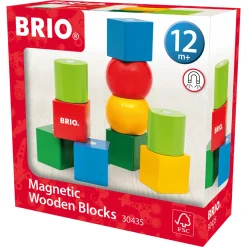 BRIO Magnetiske træklodser - BRIO-klassiker i træ - 30435