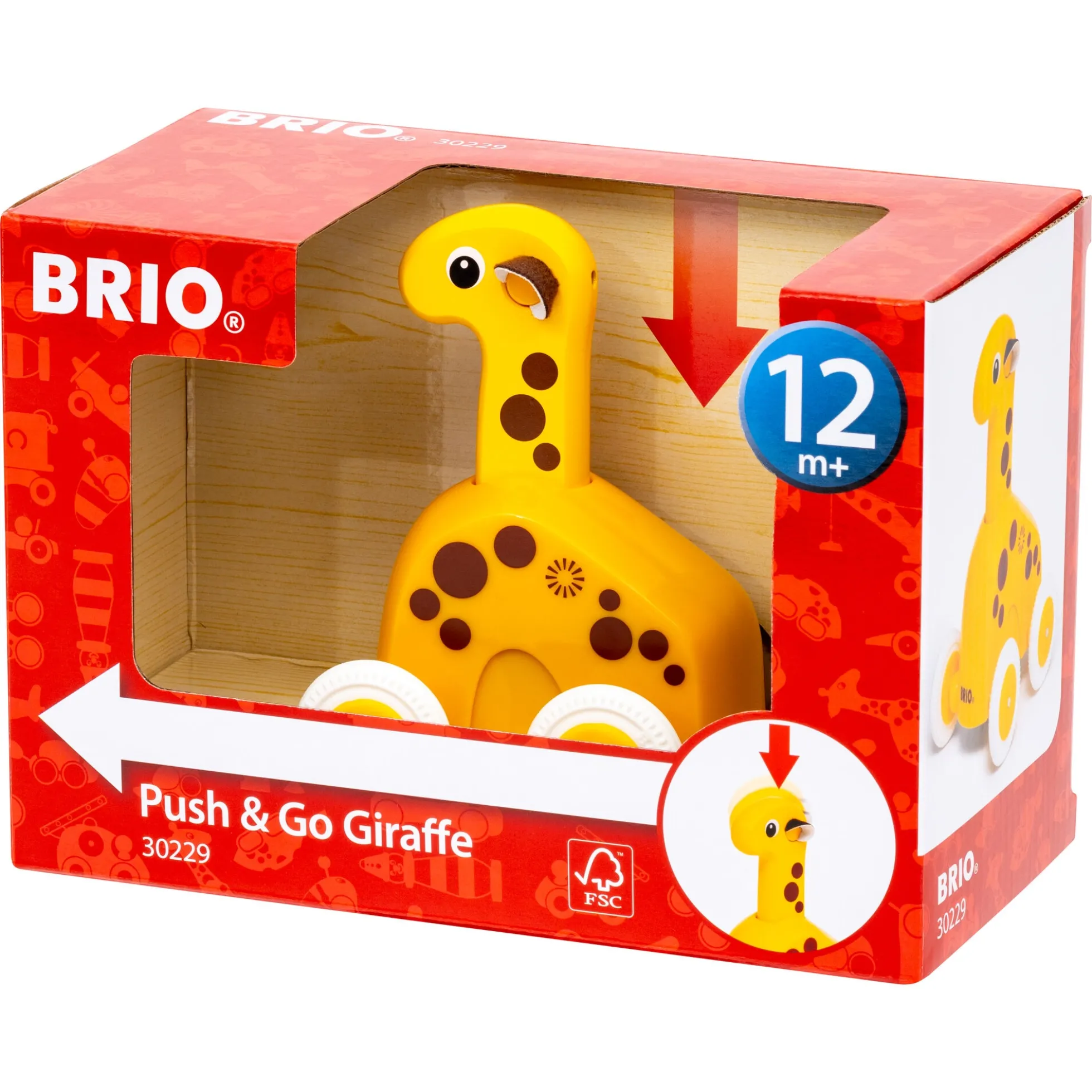 BRIO Push & Go Giraf - BRIO-klassiker i træ - 30229