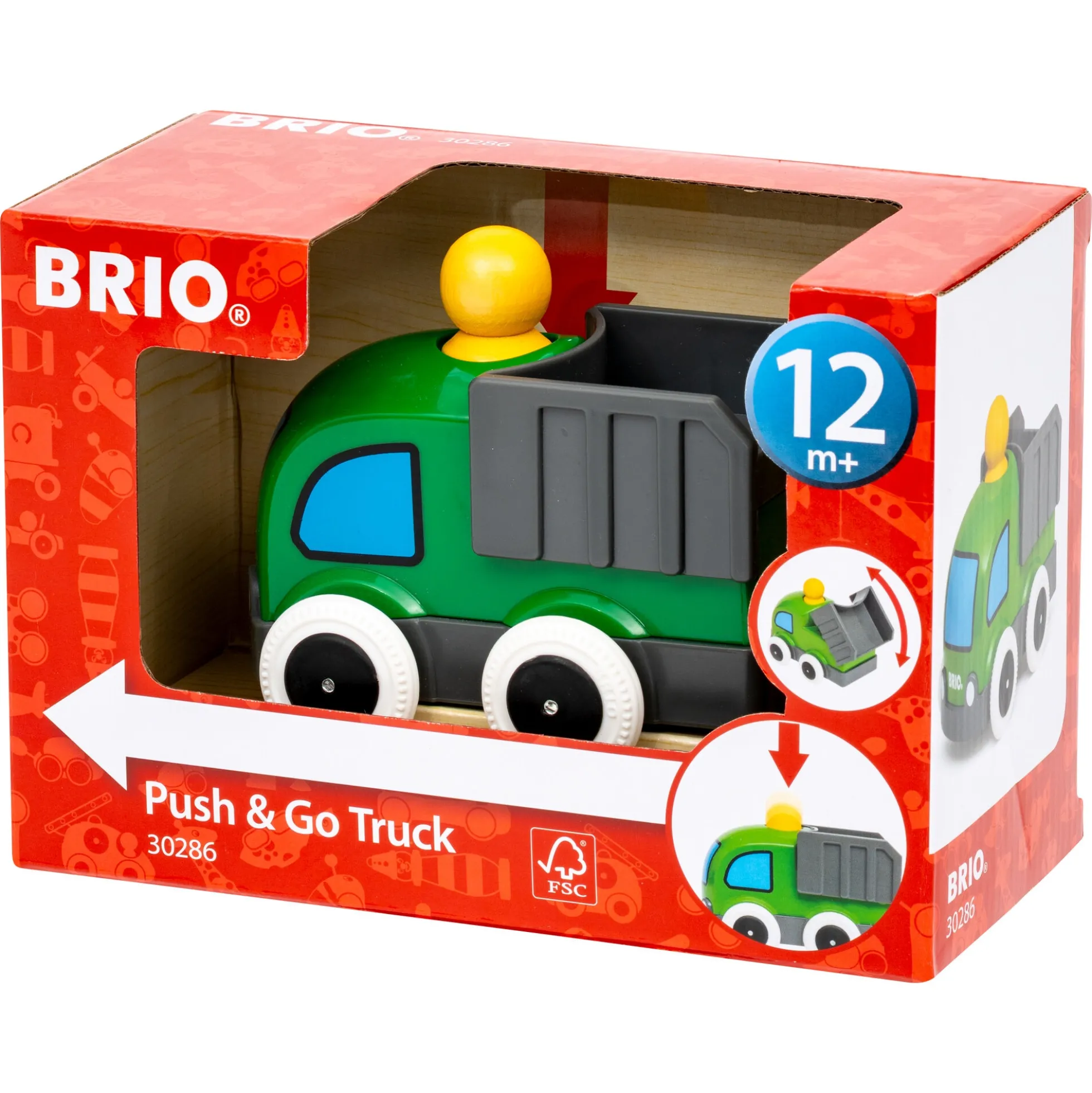 BRIO Push & Go Lastbil - BRIO-klassiker i træ - 30286