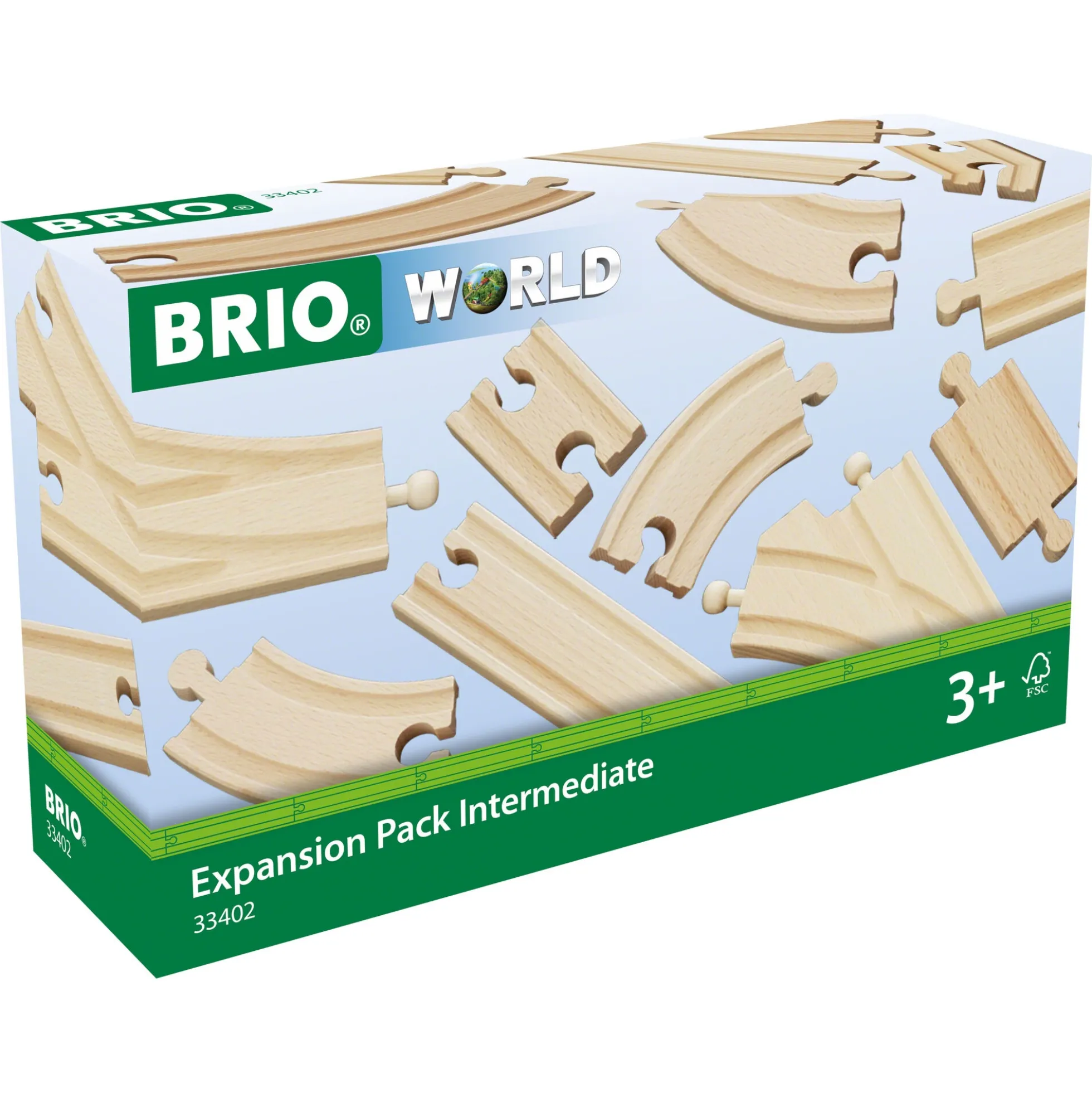 BRIO Skinnesæt, 16 dele - BRIO-togbane sæt- 33402