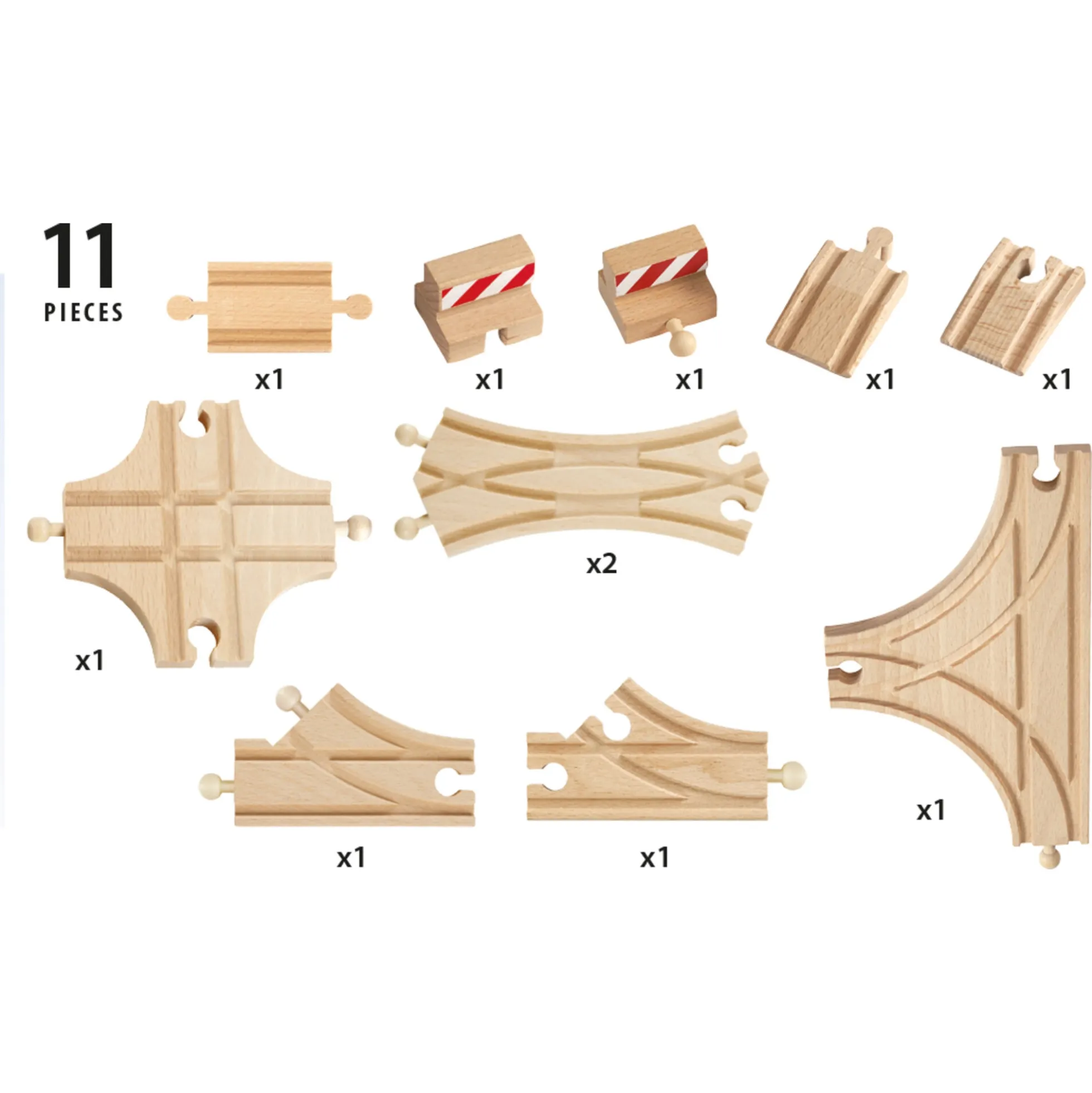 BRIO Skinnesæt - 11 dele - BRIO-togbane sæt- 33307