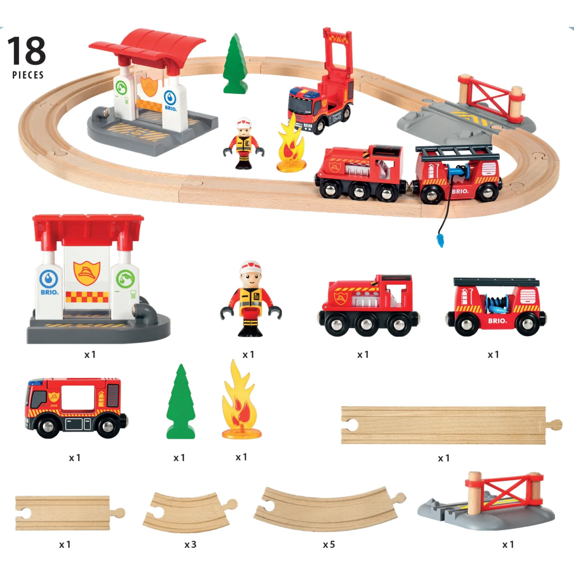 BRIO Togsæt med brandmandstema - BRIO-tog sæt - 33815