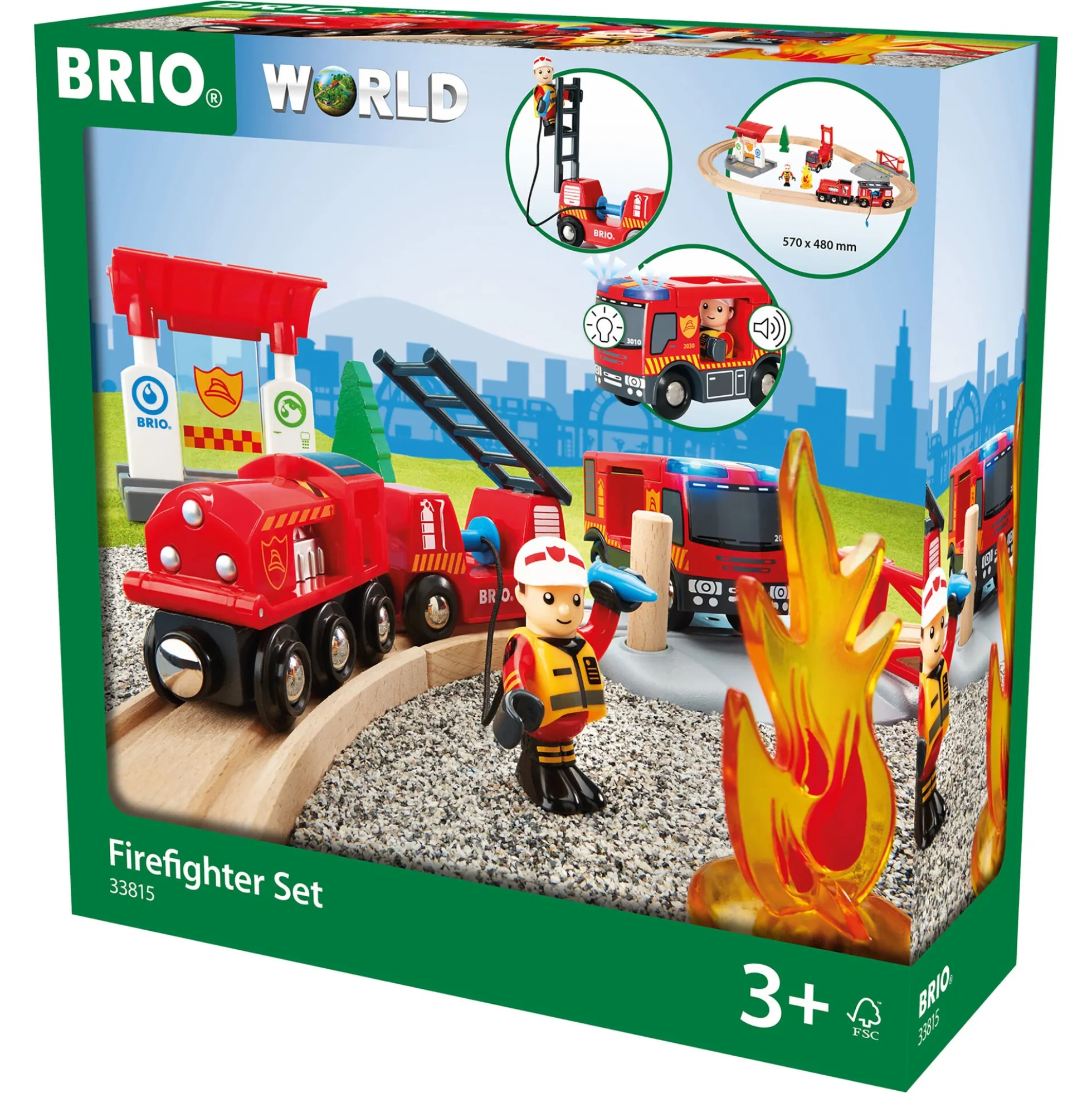 BRIO Togsæt med brandmandstema - BRIO-tog sæt - 33815