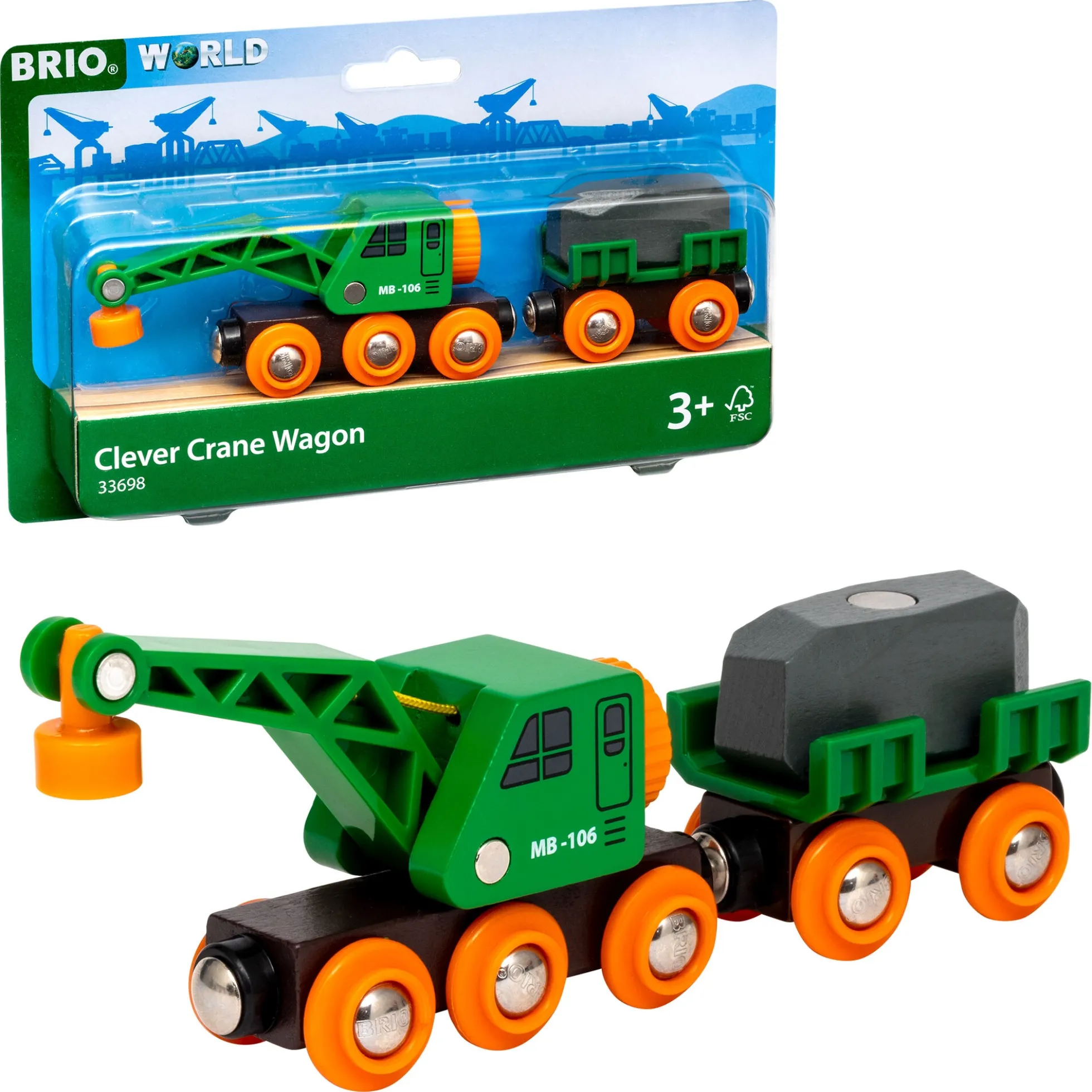 BRIO Togvogn med kran - BRIO-tog - 33698