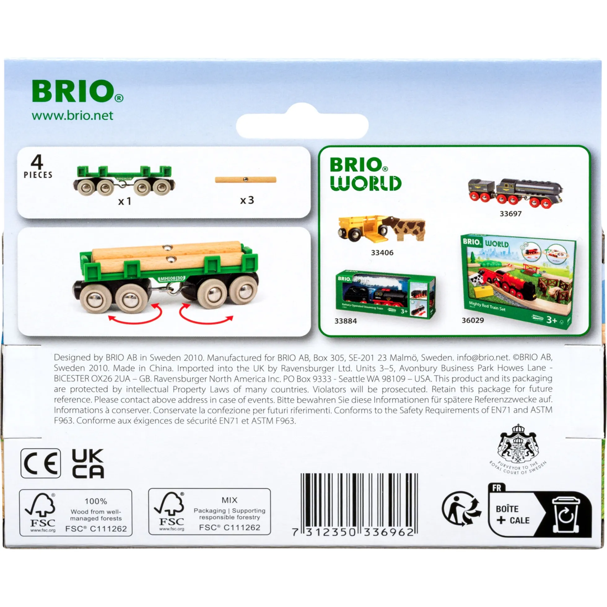 BRIO Togvogn med tømmer - BRIO-tog - 33696
